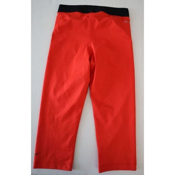 Nike Pro 589366 696 Women's Sz S Red Dri-Fit Compression 3/4 Leg Training Capris - Picture 2 of 10